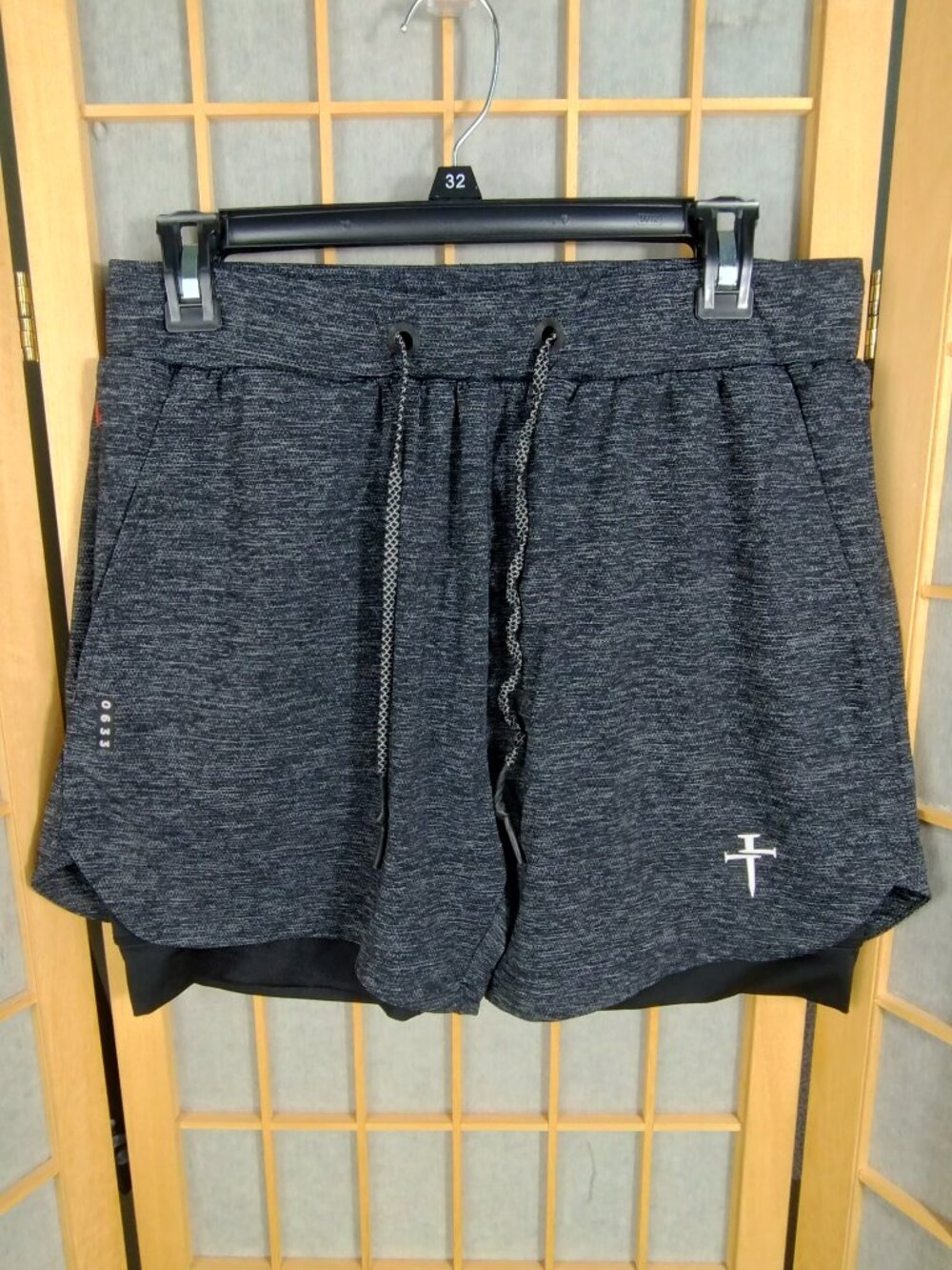 Three Nails 0633 Lined Shorts Heathered Grey 5" Size L